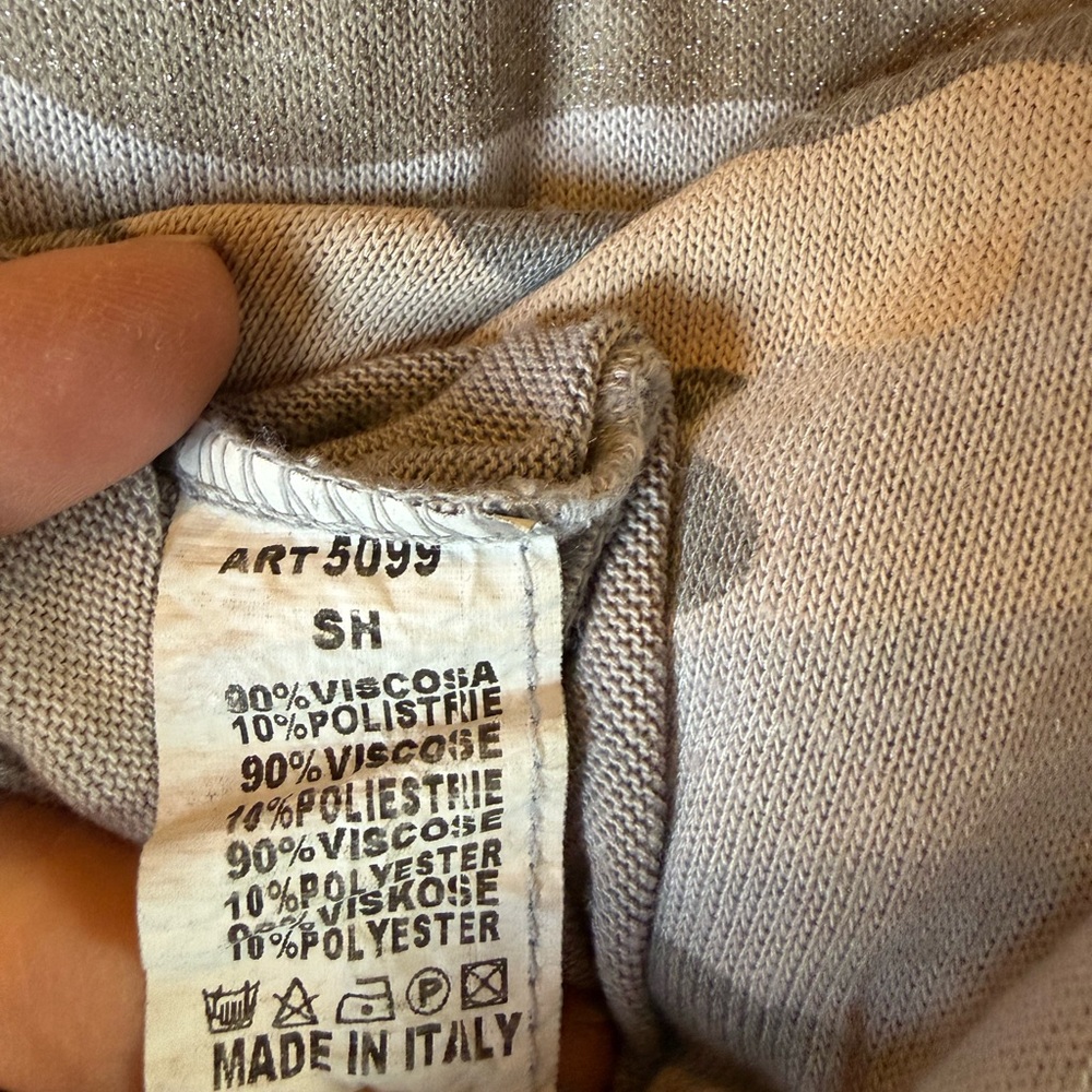 Made in Italy Neutral Camo Shimmer Knit Top Medium Y2K - Picture 8 of 10